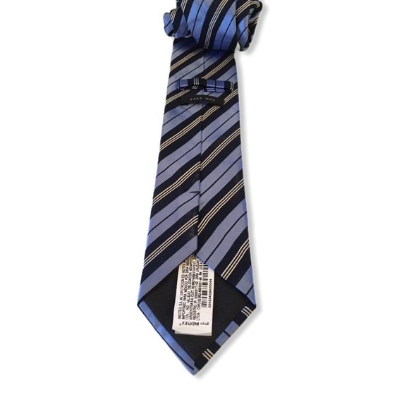 Zara Man Tie Mens Neck tie 100% Silk blue - Picture 4 of 4